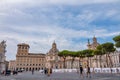 Rome, Italy August, 8th, 2021. Tourist in front of Churches of Santa Maria di Loreto