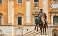 Rome Italy. Bronze statue of Roman Emperor Marcus Aurelius Royalty Free Stock Photo