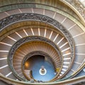 The famous spiral staircase in Vatica Museum - Rome, Italy