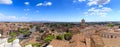 Cityscape  of Rome from Vittoriano: view of Imperial Forum, Roman Forum, Colosseum, Capitoline Hill. Royalty Free Stock Photo