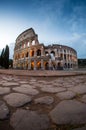 Rome, Italy Collosseum at dawn e roman stones Royalty Free Stock Photo