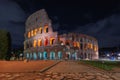 Rome, Italy. The Colosseum or Coliseum at night Royalty Free Stock Photo