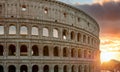 Rome, Italy. The Colosseum or Coliseum at sunset Royalty Free Stock Photo