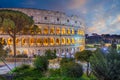 Rome, Italy with the Colosseum at Dusk Royalty Free Stock Photo