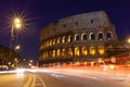 Rome, italy, colosseum old ancient building gladiator battle at night Royalty Free Stock Photo