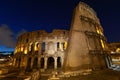 Rome, italy, colosseum old ancient building gladiator battle at night Royalty Free Stock Photo