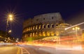 Rome, italy, colosseum old ancient building gladiator battle at night Royalty Free Stock Photo