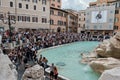 Rome, Italy, Crowds of tourists in front of the Trevi Fountain