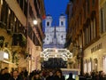 Crowd people strolling Via Condotti christmas xmas holiday Rome