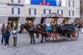 The carriage waiting for customers in the the Spanish Square in Rome, Italy.