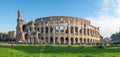 Rome, Italy - December 22, 2022: Colosseum - world famous arena and historical center of Italy. Panoramic view Royalty Free Stock Photo