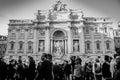 ROME, ITALY - DECEMBER 18: Crowded of tourist at Trevi Fountain