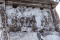 Detail of old basrelief in the Ruins of the Palace of Septimius Severus or Domus Severiana on the Palatine Hill  in  Rome, Italy Royalty Free Stock Photo