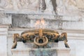 Flame at Tomb of the Unknown Soldier, under the statue of goddess Roma, at Altare della Patria,