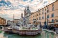 The Fountain of Neptune in Piazza Navona, Rome Royalty Free Stock Photo