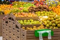 Fruit and vegetable department with numerous varieties