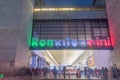 Night view of entrance to Train station Roma Termini. Termini is also the main hub for public transport inside Rome Royalty Free Stock Photo