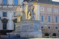 Rome, Italy - December 28, 2018: Obelisk and Fountain of Castor and Pollux in Piazza del Quirinale Royalty Free Stock Photo