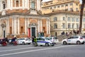 Rome, Italy - December 2019 : Police securty car in Rome, Italy