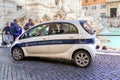 Rome, Italy - December 2019 : Police securty car in Rome, Italy