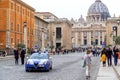 Rome, Italy - December 2019 : Police securty car in Rome, Italy