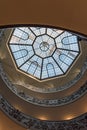 Rome, Italy. December 04, 2017: Spiral staircase in Vatican Museum