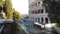 Rome, Italy, December 31th 2020: View of the Coliseum with few tourists