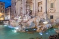 The Trevi Fountain (Italian: Fontana di Trevi) at night. Famoust 18th-century fountain in Rome