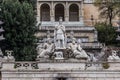 View of fountain of Rome`s Goddess and Terrace de Pincio Terrazza del Pincio in Rome, Italy. Royalty Free Stock Photo