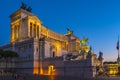 Rome, Italy - Evening view of the Victor Emmanuel II National Monument, known also as Altare della Patria - at the Piazza Venezia Royalty Free Stock Photo