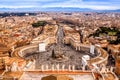 Rome, Italy. Famous Saint Peter's Square in Vatican and aerial v Royalty Free Stock Photo