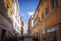 The luxury shopping street via dei Condotti in Rome Royalty Free Stock Photo