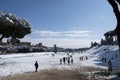 Rome, ITALY. 26 February 2018. Rare snowfall blankets Rome.