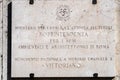 Archaeological Superintendency of Rome and Vittoriano sign Royalty Free Stock Photo