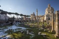 Rome, Italy, February 2018 - Snow covered Rome, winter tourism in capital city of Italy, famous travel destination in