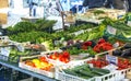 Vegetables stall in historical Campo De fiori Market Royalty Free Stock Photo
