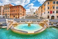 Rome, Italy. Fountain of the Boat Piazza di Spagna Royalty Free Stock Photo