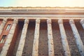 Rome Italy. Front exterior of Pantheon on Rotunda square Royalty Free Stock Photo