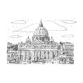 Rome, Italy. Graphic sketch