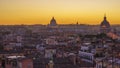 Rome, Italy historic city skyline with basilicas at dusk