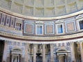 20.06.2017, Rome, Italy: Interior and dome of the Pantheon temple of all pagan gods Royalty Free Stock Photo