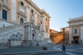 Rome, Italy - January 11, 2019: Architecture of the square at the Capitolium in Rome, Italy