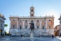 Rome, Italy - January 11, 2019: Architecture of the square at the Capitolium in Rome, Italy
