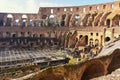 Inside the Colosseum or Coliseum in winter, Rome, Italy Royalty Free Stock Photo