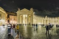 Saint Peters Square Night Scene, Rome, Italy Royalty Free Stock Photo