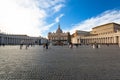 Rome, Italy - January 10, 2019: People on the street going to the St. Peter's Square and Basilica in Vatican City Royalty Free Stock Photo