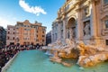 Rome, Italy - January 10, 2019: People at the Trevi Fountain in Rome, Italy