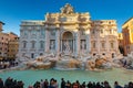 Rome, Italy - January 10, 2019: People at the Trevi Fountain in Rome, Italy