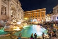 People at the Trevi Fountain in Rome at night, Italy Royalty Free Stock Photo