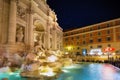 Rome, Italy - January 9, 2019: People at the Trevi Fountain in Rome at night, Italy Royalty Free Stock Photo